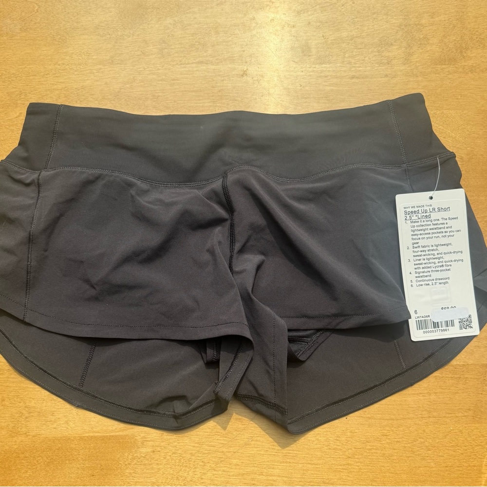 Lululemon Speed Up Low-Rise Lined Short 2.5 inch, size 6